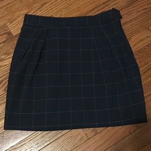Cooperative Navy Grid Mini Skirt